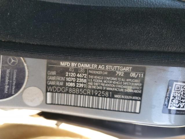 WDDGF8BB5CR192581 - 2012 MERCEDES-BENZ C 300 4MATIC GRAY photo 12