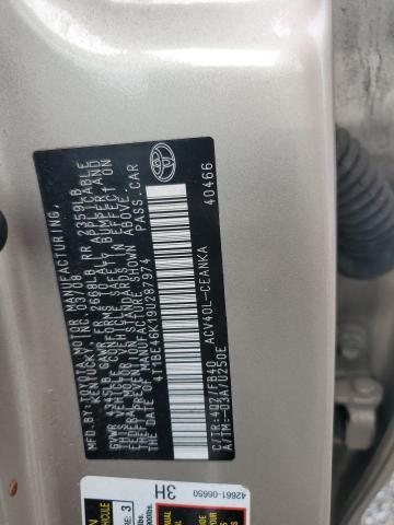 4T1BE46K19U287974 - 2009 TOYOTA CAMRY BASE TAN photo 12