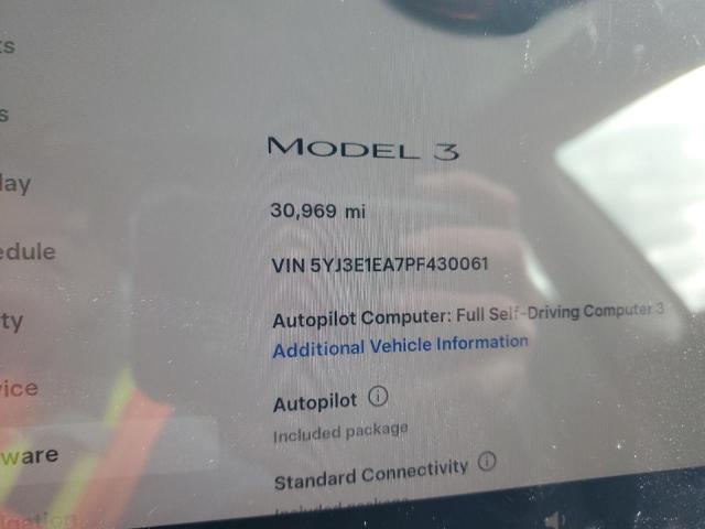 5YJ3E1EA7PF430061 - 2023 TESLA MODEL 3 Կարմիր լուսանկար 9