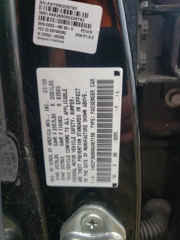 1HGCP36888A087158 - 2008 HONDA ACCORD EXL BLACK photo 12