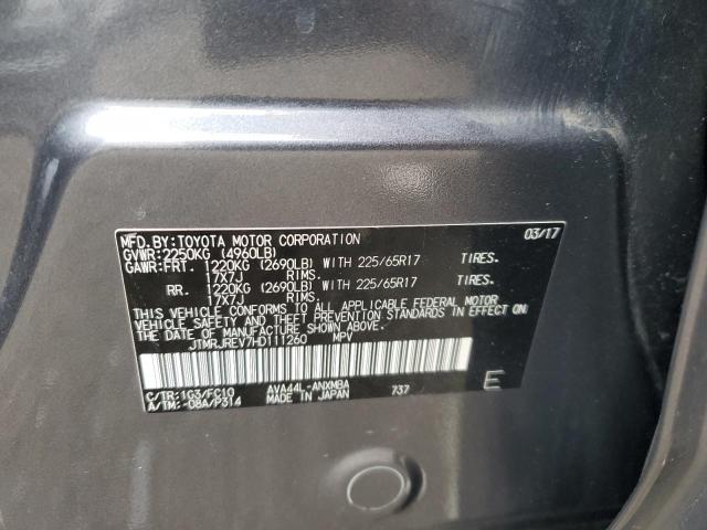 JTMRJREV7HD111260 - 2017 TOYOTA RAV4 HV LE CHARCOAL photo 13