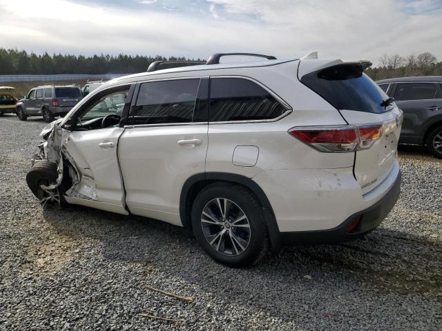 5TDJKRFH9GS273347 - 2016 TOYOTA HIGHLANDER XLE WHITE photo 2