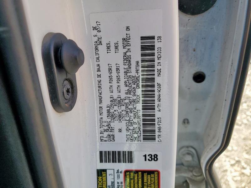 3TMCZ5AN1HM100773 - 2017 TOYOTA TACOMA DOUBLE CAB Weiß Foto 12