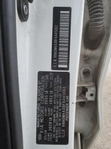 KNADM4A38F6445062 - 2015 KIA RIO LX WHITE photo 12