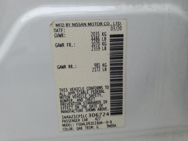 1N4AZ1CP1LC306724 - 2020 NISSAN LEAF SV WHITE photo 13