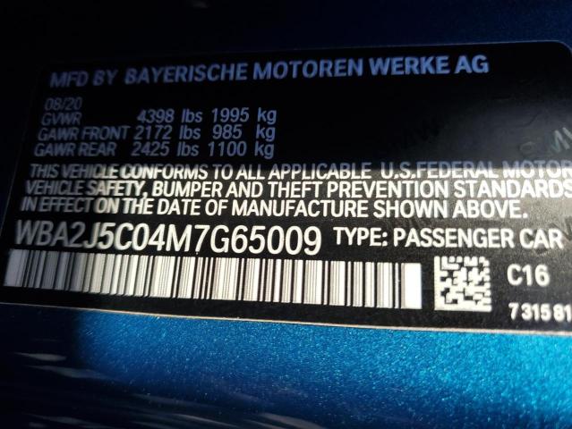 WBA2J5C04M7G65009 - 2021 BMW M240I Blau Foto 12