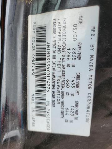 JM1NB3536Y0154776 - 2000 MAZDA MX-5 MIATA BASE YELLOW photo 12