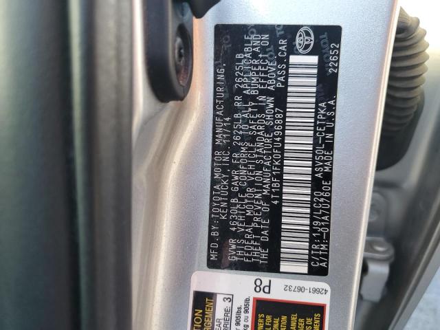 4T1BF1FK0FU496887 - 2015 TOYOTA CAMRY LE ვერცხლისფერი ფოტო 13