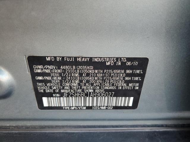 JF2SH6BC1AH906027 - 2010 SUBARU FORESTER XS Vert photo 12