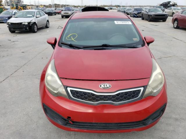 KNADN4A37D6206287 - 2013 KIA RIO EX RED photo 5