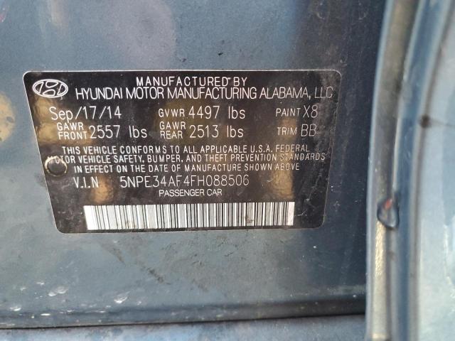 5NPE34AF4FH088506 - 2015 HYUNDAI SONATA SPORT BLUE photo 12