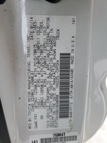 5TFTX4CN9EX040650 - 2014 TOYOTA TACOMA ACCESS CAB თეთრი ფოტო 12