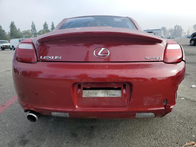 JTHFN45Y979012590 - 2007 LEXUS SC 430 BURGUNDY photo 6