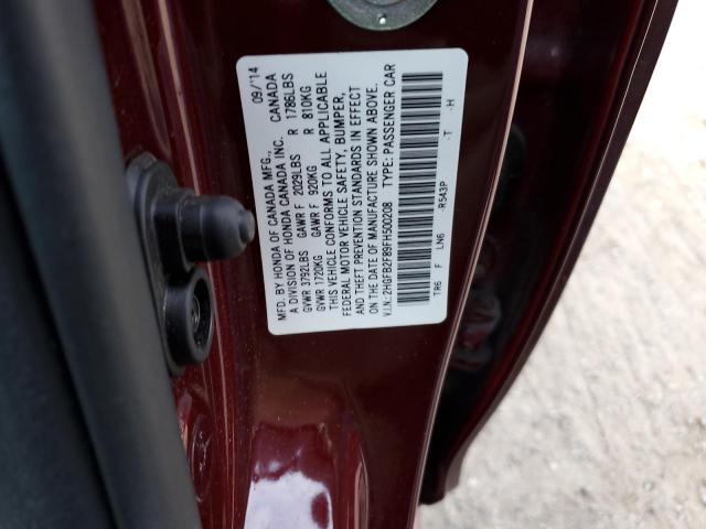 2HGFB2F89FH500208 - 2015 HONDA CIVIC EX BURGUNDY photo 12