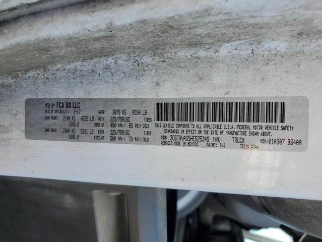 3C6TRVAG5HE525349 - 2017 RAM PROMASTER 1500 STANDARD Սպիտակ լուսանկար 13