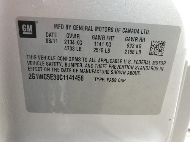 2G1WC5E30C1141458 - 2012 CHEVROLET IMPALA LTZ SILVER photo 12