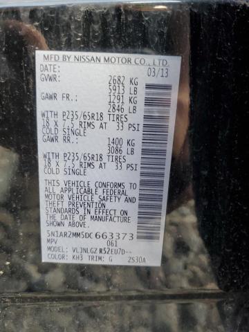 5N1AR2MM5DC663373 - 2013 NISSAN PATHFINDER S Սև լուսանկար 13