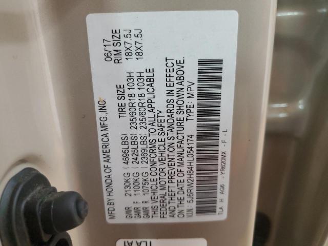 5J6RW2H84HL054174 - 2017 HONDA CR-V EXL TAN photo 13