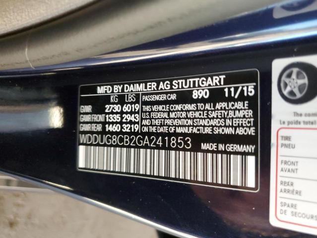 WDDUG8CB2GA241853 - 2016 MERCEDES-BENZ S 550 BLUE photo 12