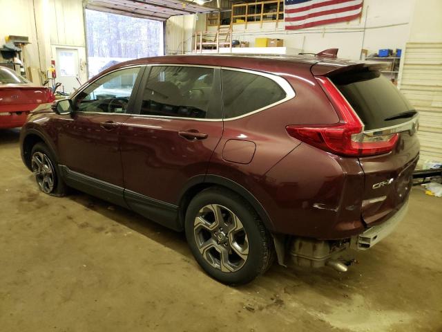 2HKRW2H52KH623465 - 2019 HONDA CR-V EX MAROON photo 2