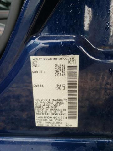 1N4BL4CV0MN404574 - 2021 NISSAN ALTIMA SR BLUE photo 12