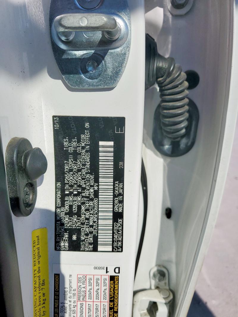 JTEZU5JR5E5066880 - 2014 TOYOTA 4RUNNER SR5 Ağ foto 12