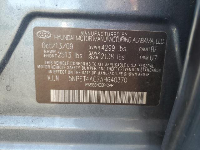 5NPET4AC7AH640370 - 2010 HYUNDAI SONATA GLS GRAY photo 12