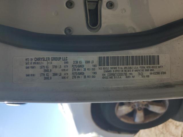 1C6RR6KT1ES331793 - 2014 RAM 1500 ST WHITE photo 12