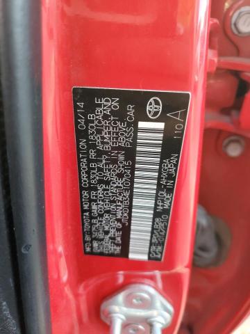 JTDKDTB34E1070415 - 2014 TOYOTA PRIUS C RED photo 12