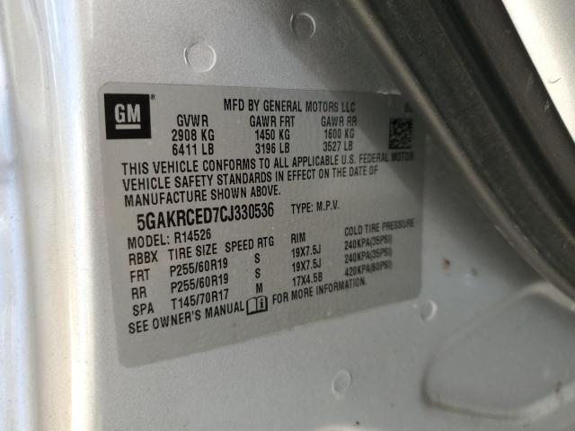 5GAKRCED7CJ330536 - 2012 BUICK ENCLAVE Gümüş foto 12