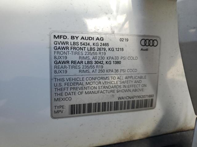 WA1CNAFYXK2071693 - 2019 AUDI Q5 PRESTIGE WHITE photo 13