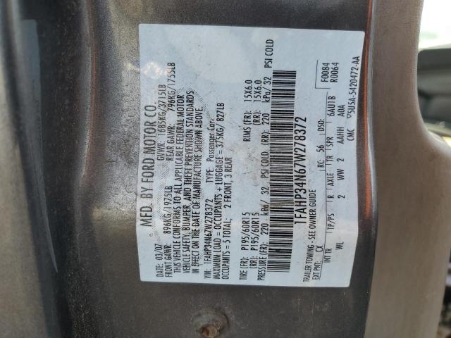 1FAHP34N67W278372 - 2007 FORD FOCUS ZX4 GRAY photo 13