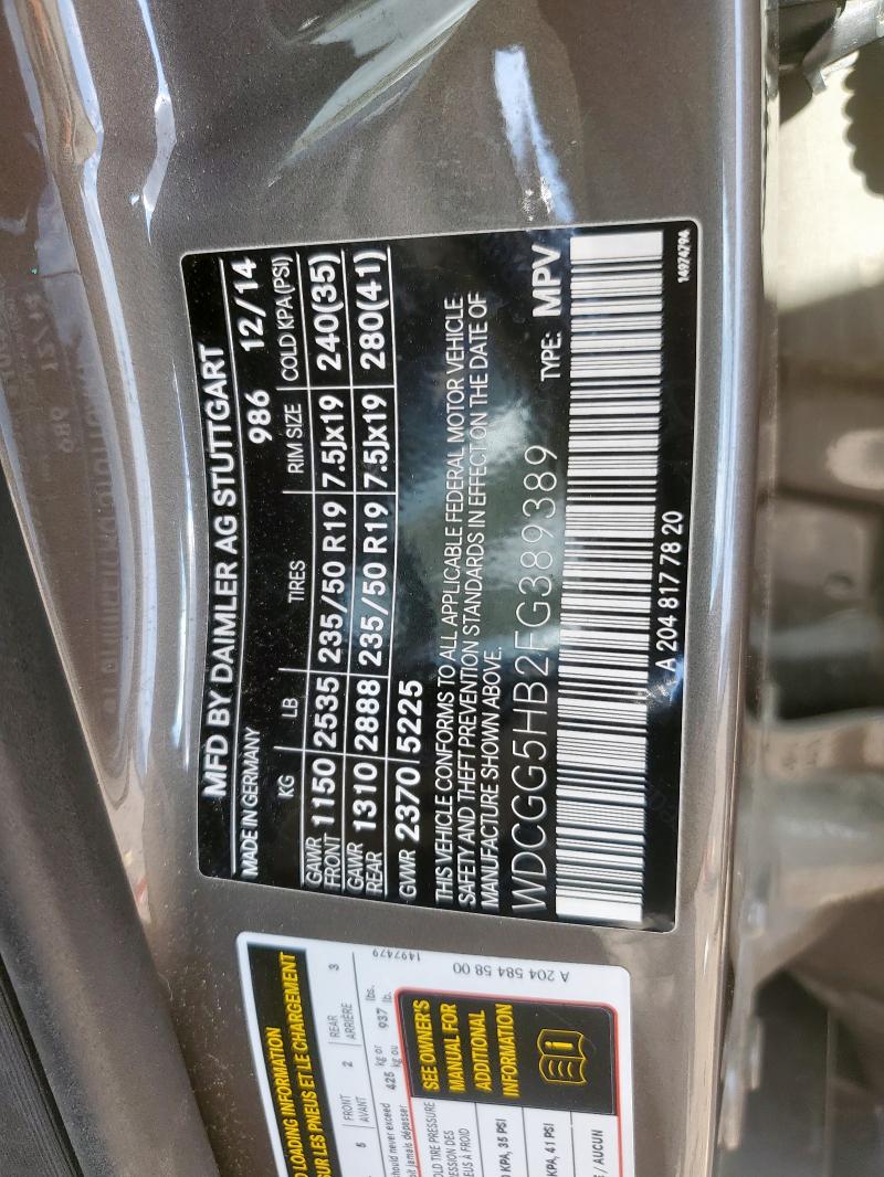 WDCGG5HB2FG389389 - 2015 MERCEDES-BENZ GLK 350 BROWN photo 13