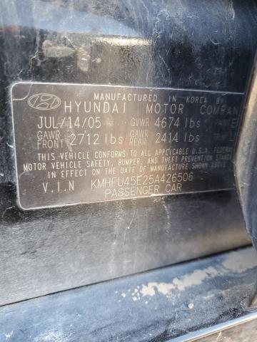 KMHFU45E25A426506 - 2005 HYUNDAI XG 350 BLACK photo 12