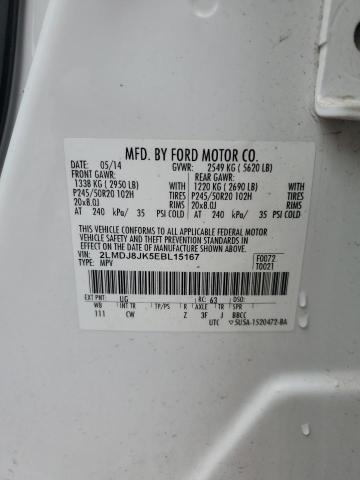 2LMDJ8JK5EBL15167 - 2014 LINCOLN MKX თეთრი ფოტო 13