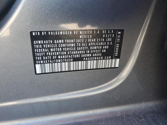 3VW2K7AJ1DM275220 - 2013 VOLKSWAGEN JETTA BASE ნაცრისფერი ფოტო 12
