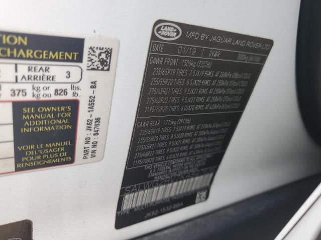 SALWG2RV7KA847636 - 2019 LAND ROVER RANGE ROVE SE WHITE photo 13