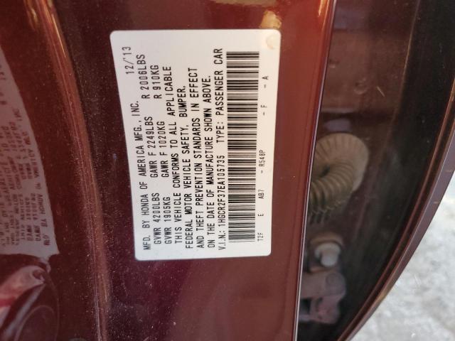 1HGCR2F37EA105735 - 2014 HONDA ACCORD LX MAROON photo 12