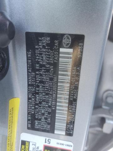 4T1B11HK2JU577667 - 2018 TOYOTA CAMRY L SILVER photo 12