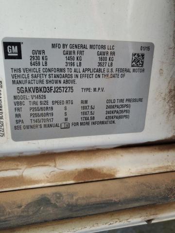 5GAKVBKD3FJ257275 - 2015 BUICK ENCLAVE Ağ foto 13