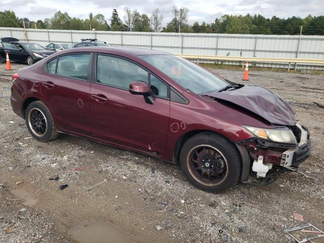 2HGFB2F55DH583249 - 2013 HONDA CIVIC LX მუქწითელი ფოტო 4