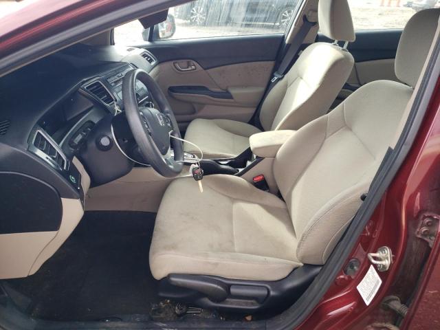2HGFB2F55DH583249 - 2013 HONDA CIVIC LX მუქწითელი ფოტო 7