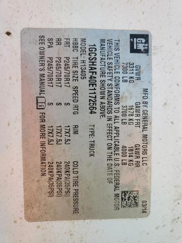 1GCSHAF40E1172564 - 2014 CHEVROLET EXPRESS G1 白色 照片 14