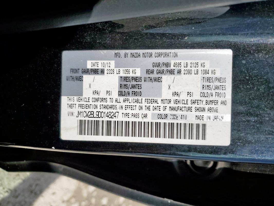 JM1CW2BL9D0148247 - 2013 MAZDA 5 BLACK photo 13