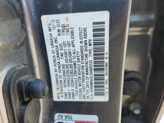 2HKRM4H51DH605723 - 2013 HONDA CR-V EX GRAY photo 13