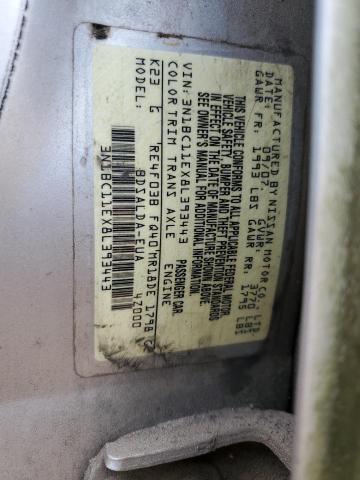 3N1BC11EX8L393443 - 2008 NISSAN VERSA S Gümüş foto 12