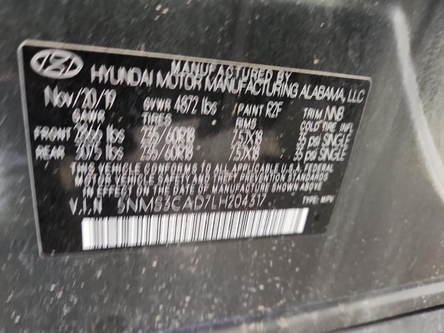 5NMS3CAD7LH204317 - 2020 HYUNDAI SANTA FE SEL 灰色 照片 13