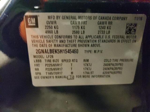 2GNALBEK5H1545460 - 2017 CHEVROLET EQUINOX LS BLUE photo 12