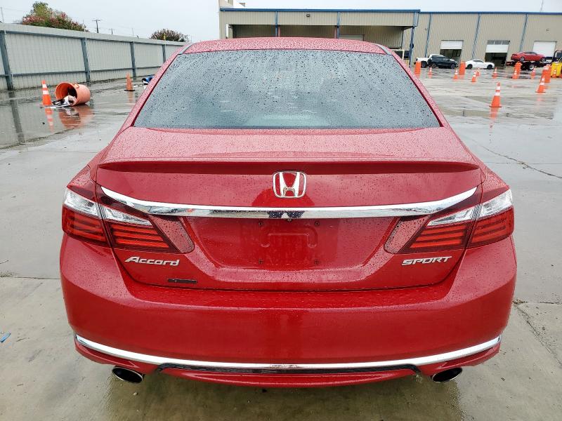1HGCR2F57GA061305 - 2016 HONDA ACCORD SPORT წითელი ფოტო 6