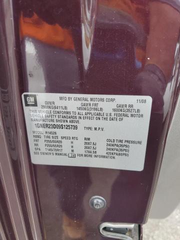 1GNER23D09S125739 - 2009 CHEVROLET TRAVERSE LT 勃艮第红 照片 13